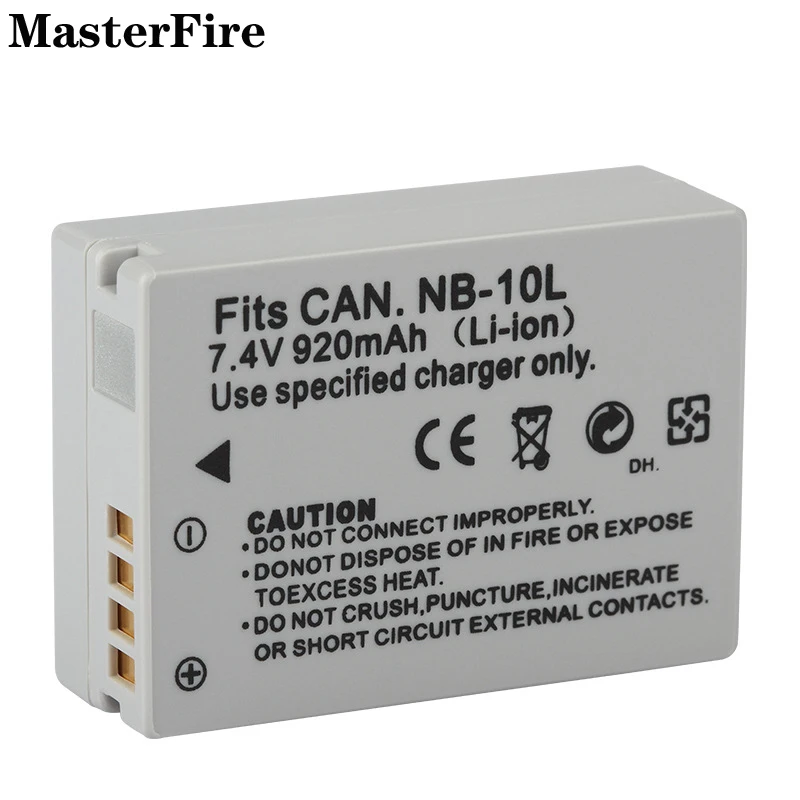 

2-10PCS NB-10L NB 10L 7.4V 920mah Replacement Li-ion Battery For Canon G15 G16 SX40 IS SX40HS SX50HS SX60 G1X G3X SX50 HS Cell