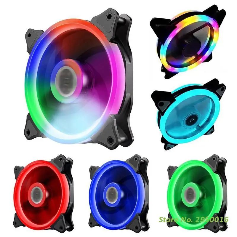 

Чехол для вентилятора, 120 мм, 4-контактный, со светодиодной RGB-подсветкой, 12 В постоянного тока, с регулируемой скоростью вентилятора