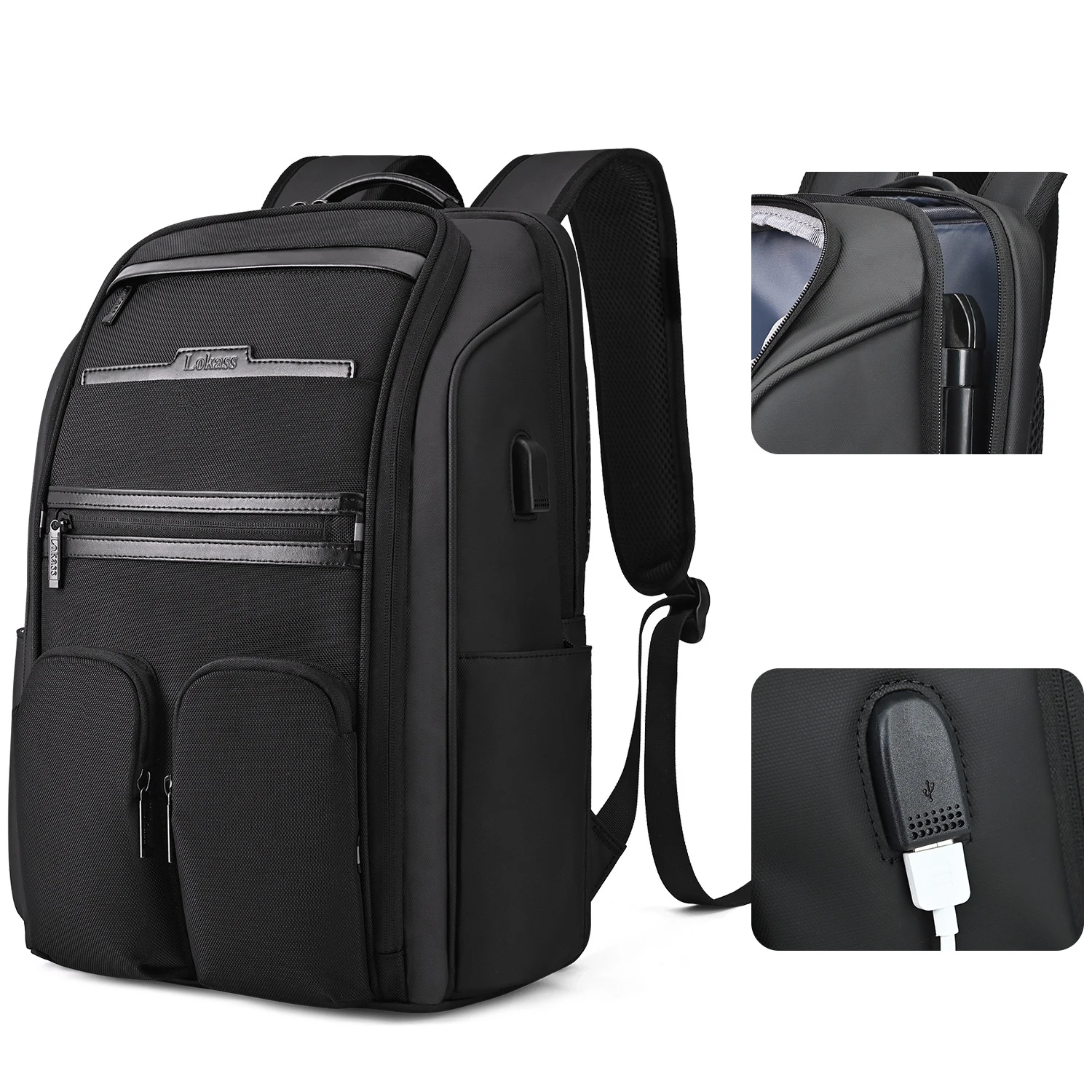 Business Computer Backpack Men's Large capacity Waterproof USB Backpack School Bag Travel Laptop Pack For Male Female Women