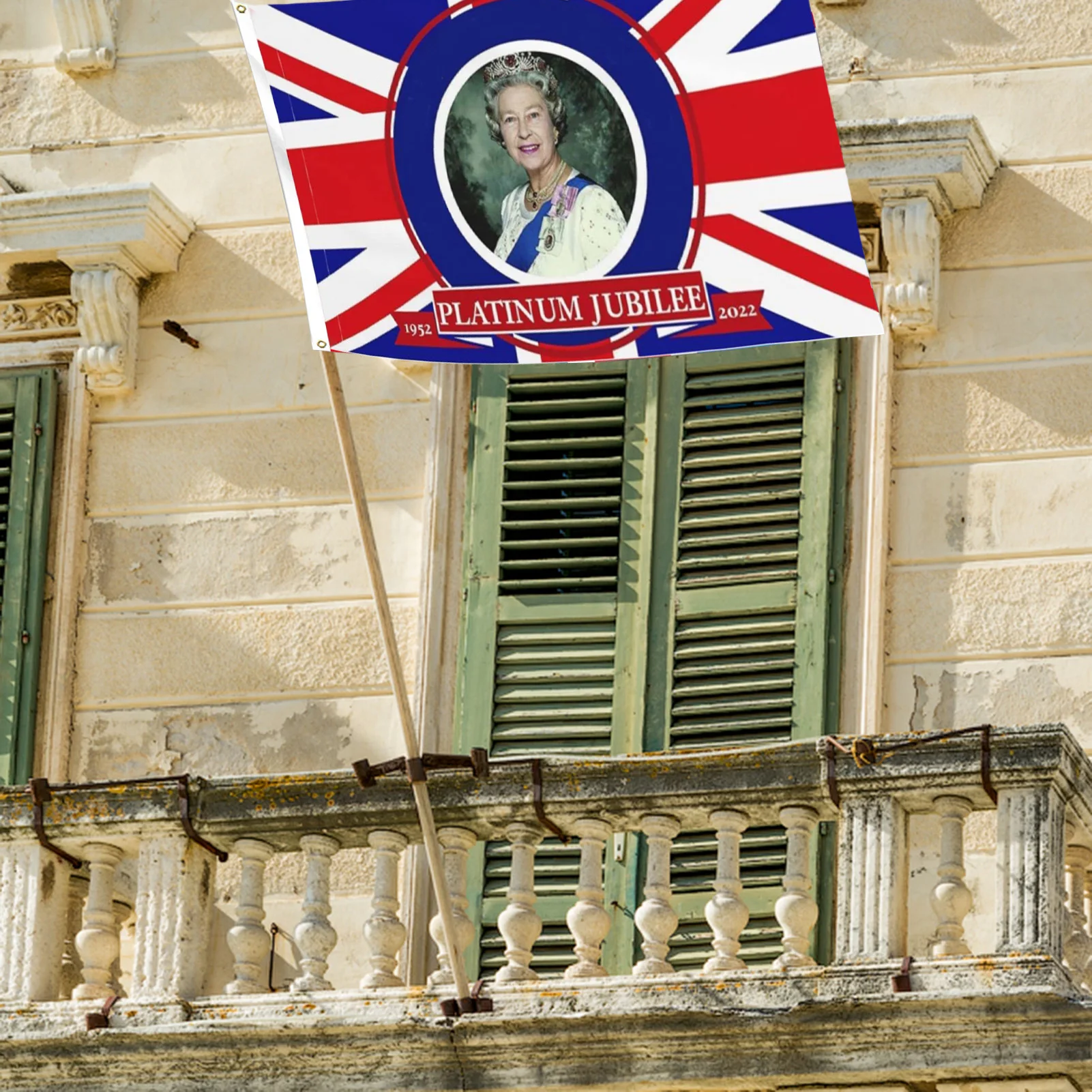 

Queen Elizabeth 2022 Platinums Jubilee Flag 70th Anniversary Street Party Giant Souvenir Banner Queen Elizabeth Party Flag For