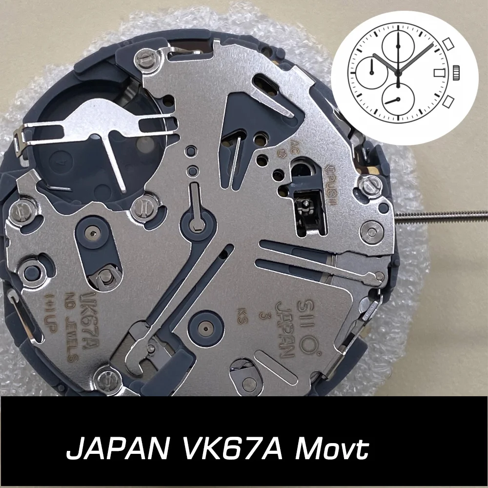 

Watch VK67A Quartz Movement Replace for Watch Mechanism Chronograph Single Date Repair Parts Small Second Hand