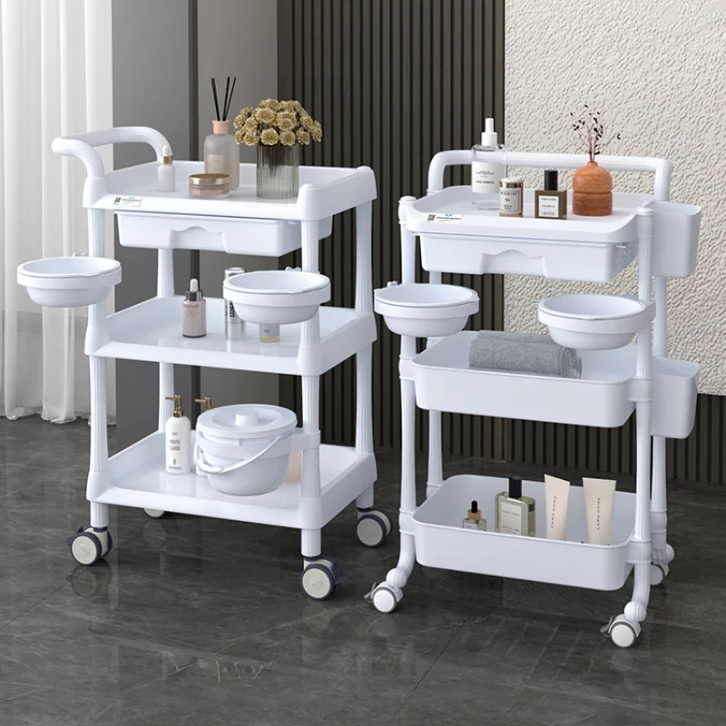 Вспомогательная тележка с ящиками Парикмахерский маникюр Портативная Эстетика