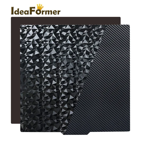IdeaFormer PEI Строительная пластина 230x230 мм текстурированная и гладкая ПЭТ/PEO пружинная стальная печатная кровать для Anycubic Kobra 2/Kobra Go/Genius