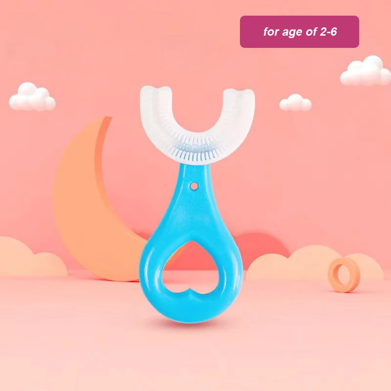 

U-shaped Oral Silicone Toothbrush for Oral Cleaning and Care of Infants Aged 2-6-12 Children / Baby 360 ° Tooth Brushing Artifac
