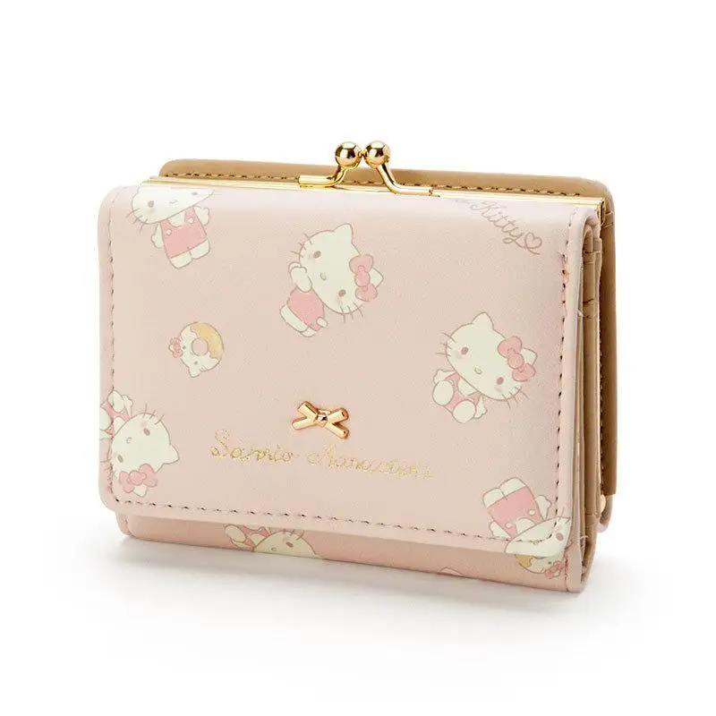 

Kawaii Sanrios cartoon Kuromi anime HelloKitty doll mymelody creative cute buckle portable wallet storage bag toys for gril gift