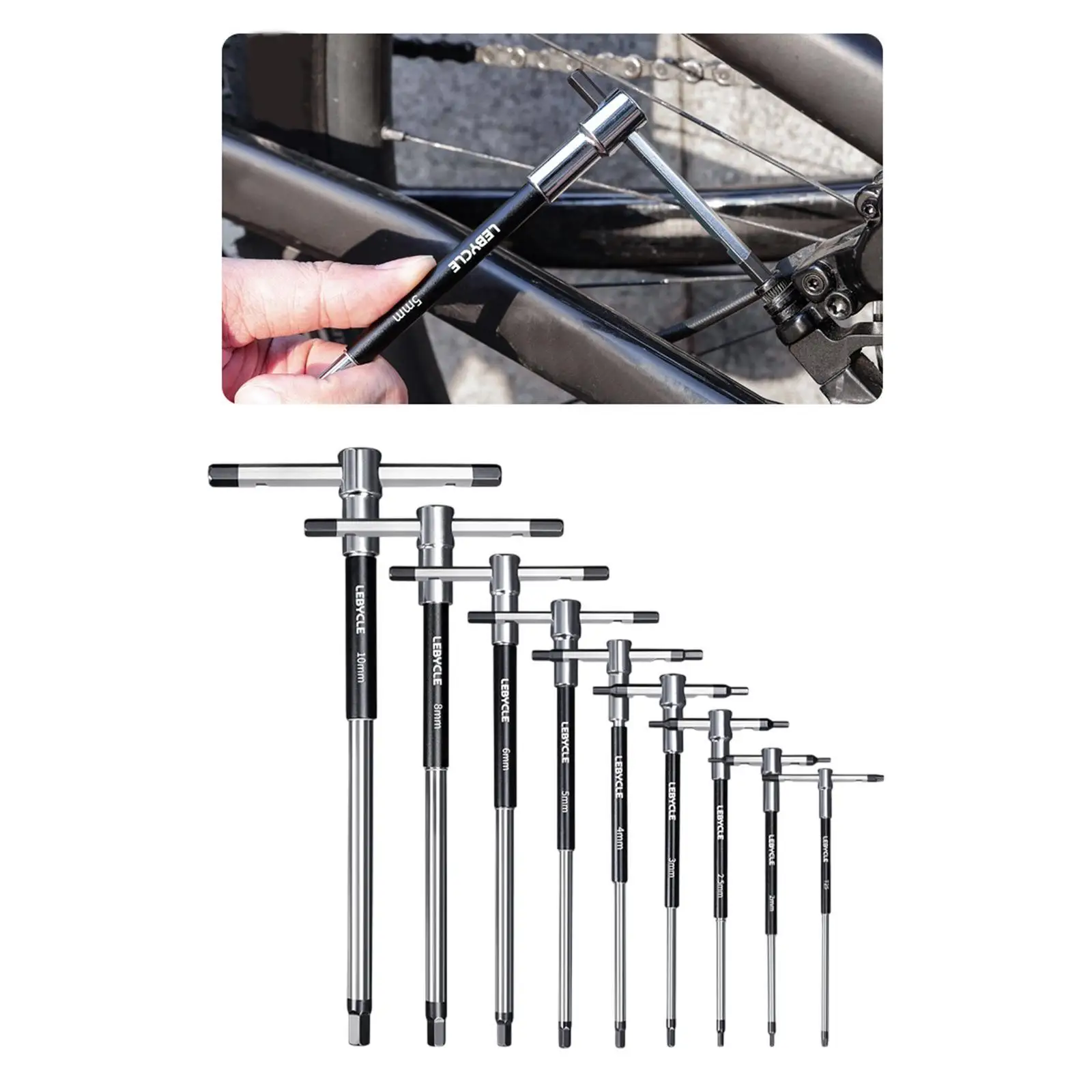 

Набор шестигранных ключей Chrome Vanadium Steel 2-8 мм + T25