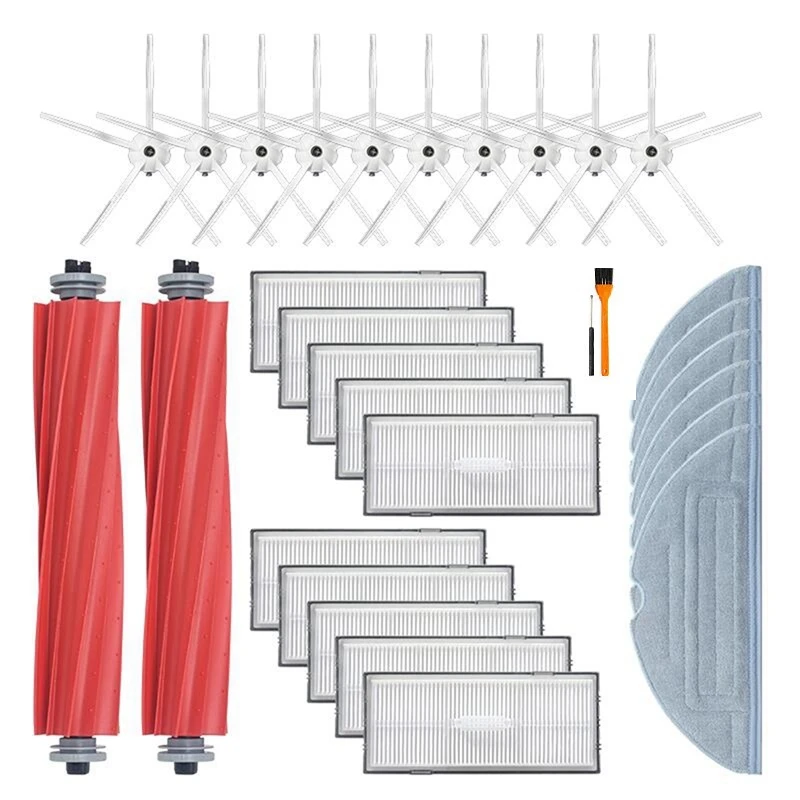 

30 Pcs Brush Hepa Filter Mops For Xiaomi For Roborock S7 T7S T7plus Vacuum Cleaner Replacement Parts Accessories