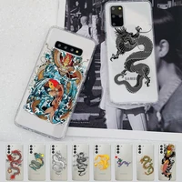 fashion dragon animal pattern phone case for samsung s20 s10 lite s21 plus for redmi note8 9pro for huawei p20 clear case