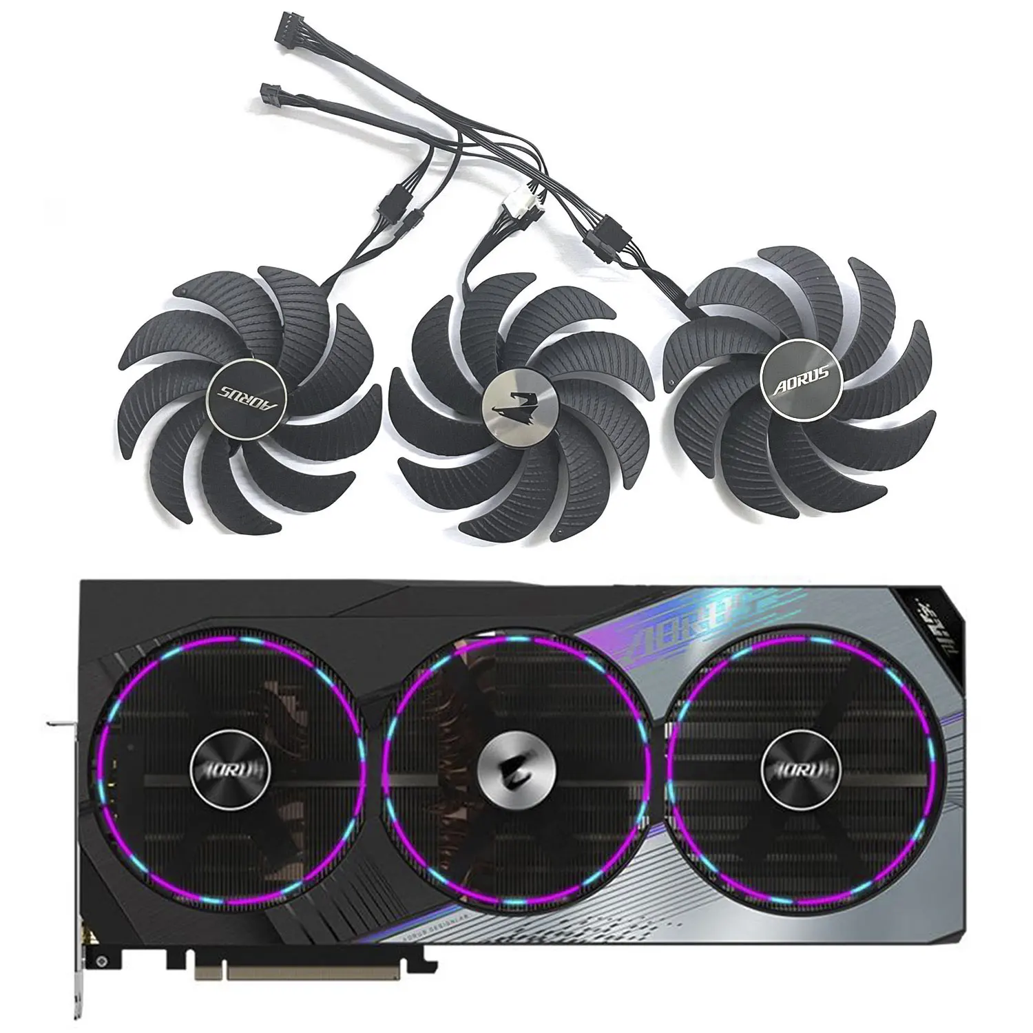 

PLD10020B12H DC12V 0.65A 4PIN графический вентилятор для GIGABYTE AORUS GeForce RTX 4090 RTX 4080 RTX 4070 Ti MASTER