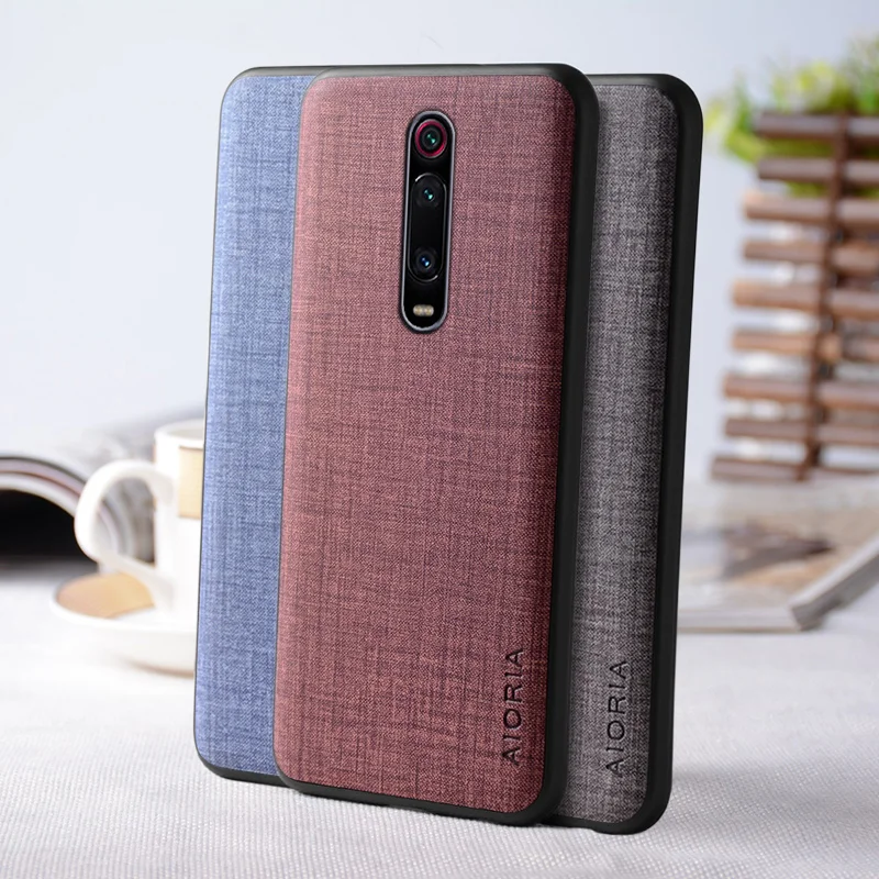Чехол для Xiaomi mi 9T mi9T Pro чехол с текстильной текстурой из поликарбоната кожаный