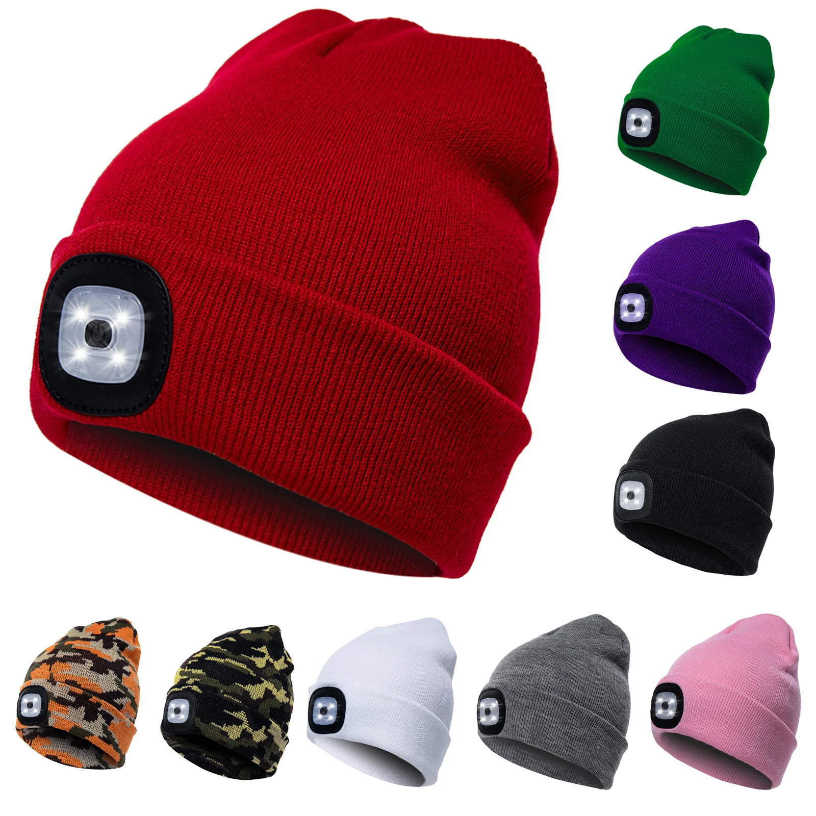 

USB Car Repair Hat Lamp Multipurpose Night Sports Headlight Rechargeable Detachable 3-Gear Brightness Unisex for Night Fishing