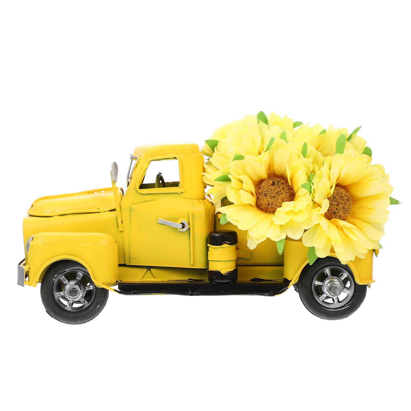 

Truck Sunflower Metal Farmhouse Decoration Flower Model Decor Day Centerpiece Party Artificial Arrangement Ornament Vintage Farm