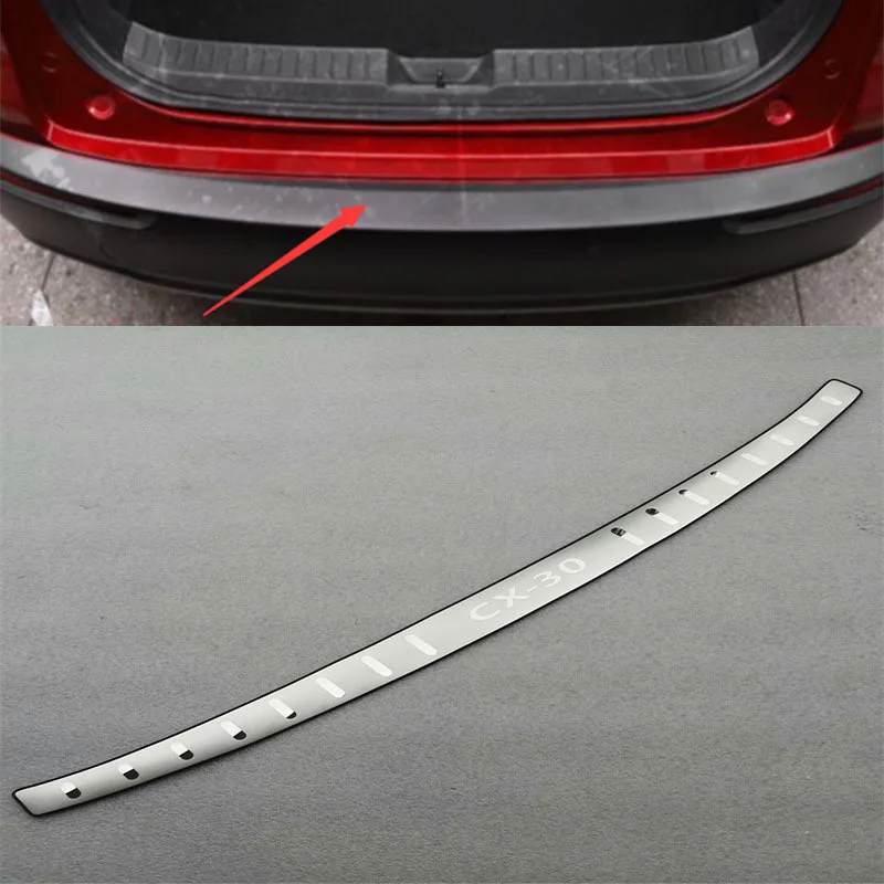 

For Mazda CX-30 Car Trunk Bumper Guard Protect Strip Door Sill Scuff Plates Chromium Styling Stainless Steel Vehicle Supplies