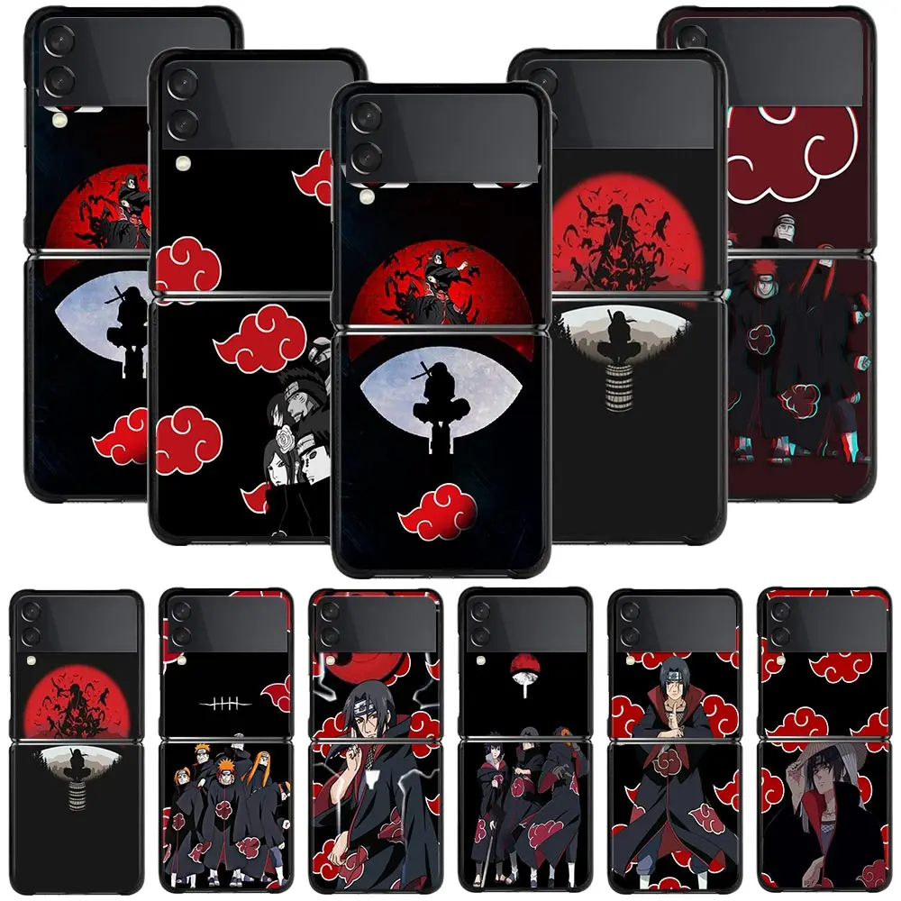 

Phone Case For Samsung Galaxy Z Flip 3 ZFlip3 5G Hard PC Fitted Cover for galaxy ZF3 Shockproof Funda Anime Naruto Sasuke