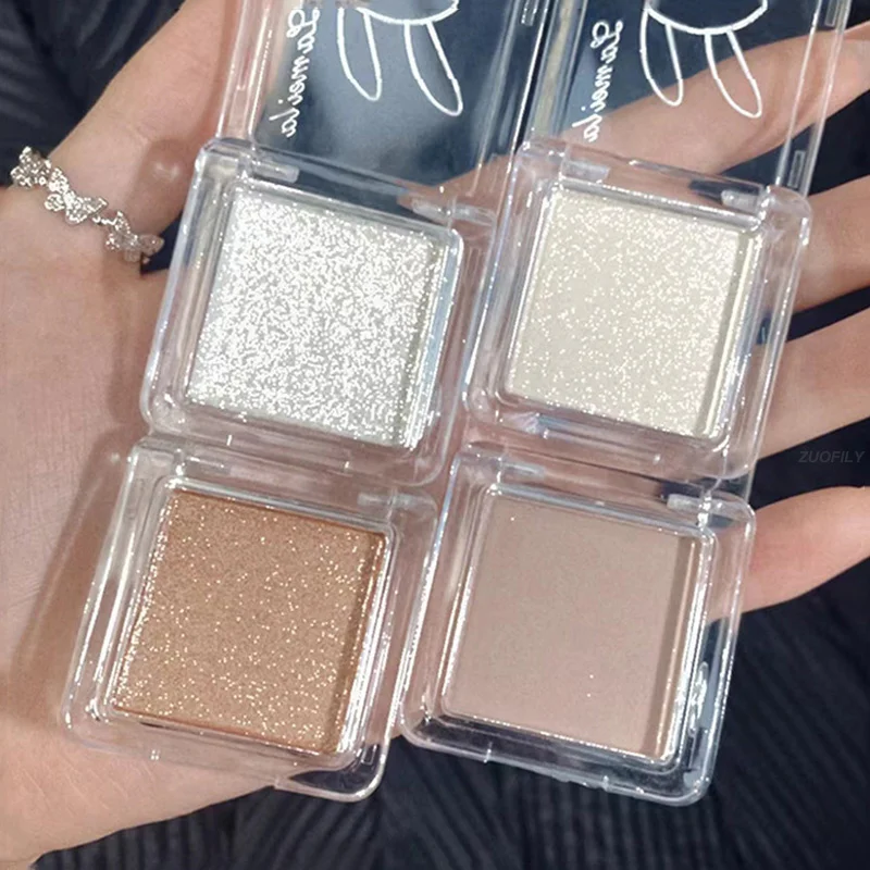 

Glitter Palette Monochrome Pearlescent Brighten Lying Silkworm Highlight Lasting Water Proof Eye Pigment Powder Eyeshadow Makeup