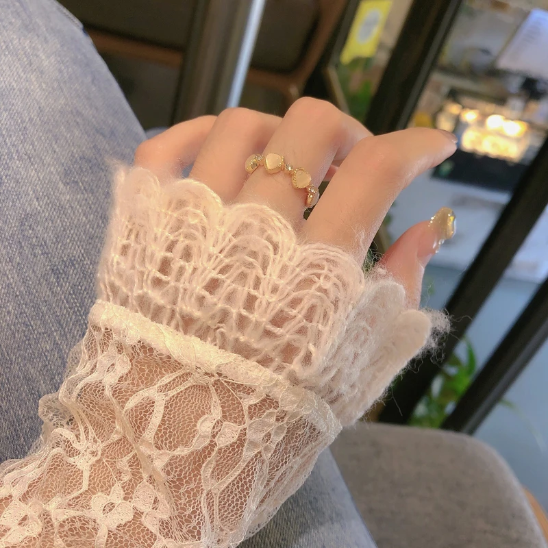 Открытое кольцо корейского стиля Симпл Лав Кэтс Ай Леди инс Стиль Минорити Дизайн Баттерфляй Фэшн Темперамент Индекс Фингер Рингс он.