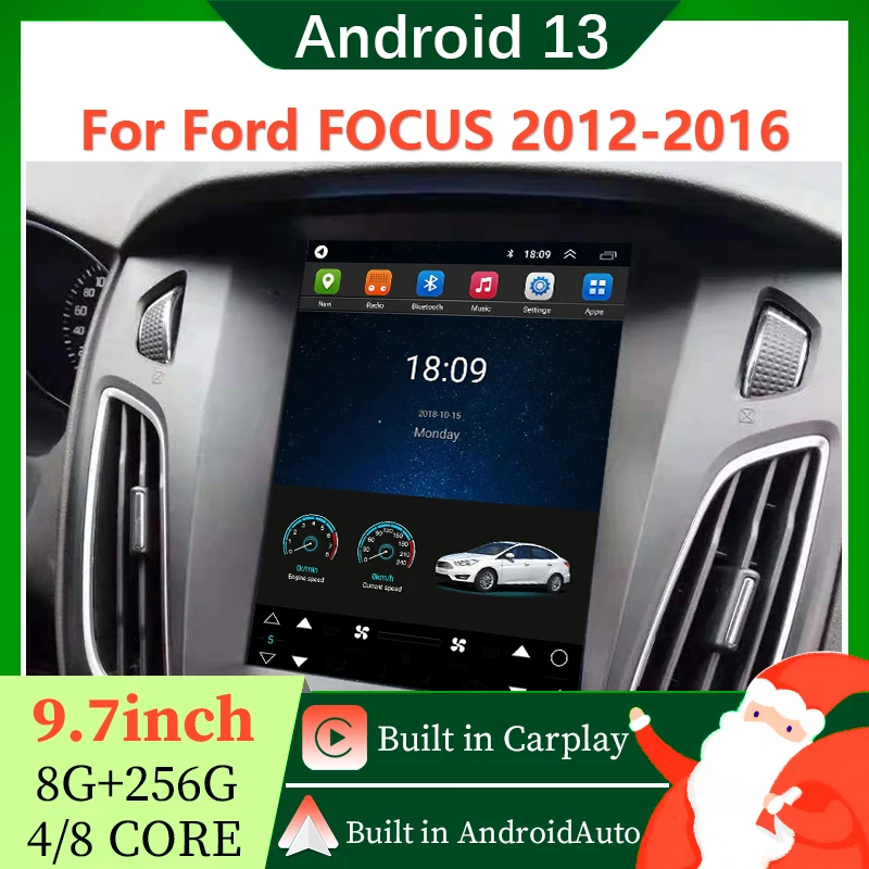 9 7-дюймовый беспроводной carplay для Ford Focus 2012-2016 Тесла-стиль GPS-навигация стерео