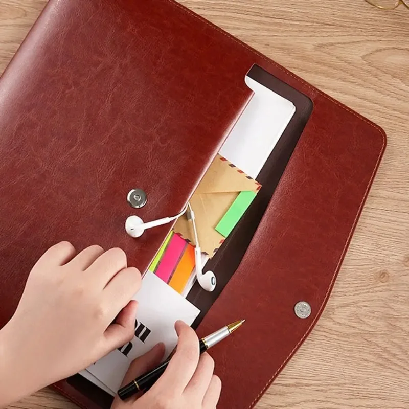 Кожаная папка держатель для карт паспорта органайзер файлов данных школьный