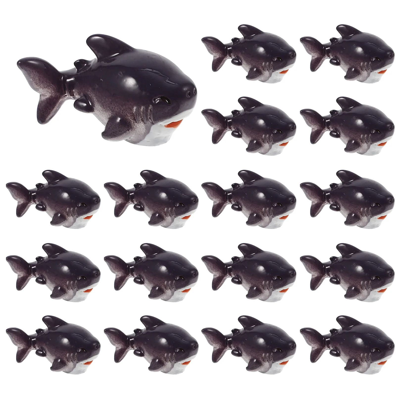 

20 Pcs Miniature Shark Tabletop Marine Animals Puzzle Toys Sea ​​fish Synthetic Resin Figure Adorable Figurine Desktop Decor