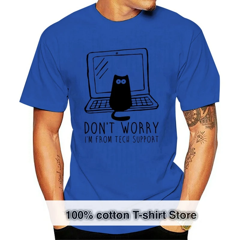 

Мужские футболки с технической поддержкой, футболки с рисунком кошки, Гейка, программируемое программное обеспечение, инженерные хлопковы...