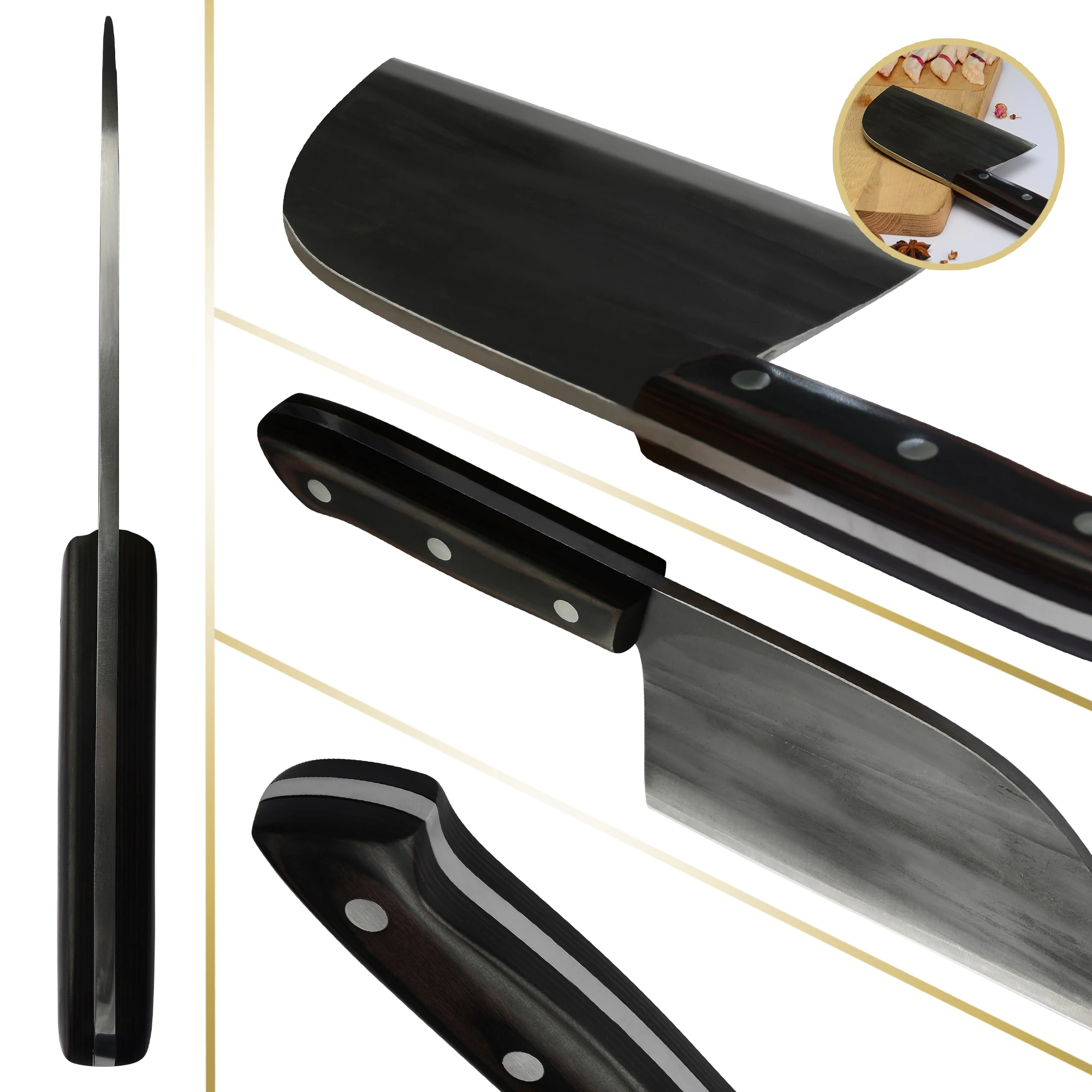 Нож для мясника XYj портативный охотничий Клинок с широким лезвием из нержавеющей