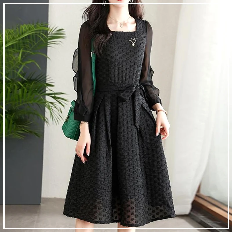 Элегантное Изысканное деловое черное платье знаменитости женское с вырезами на