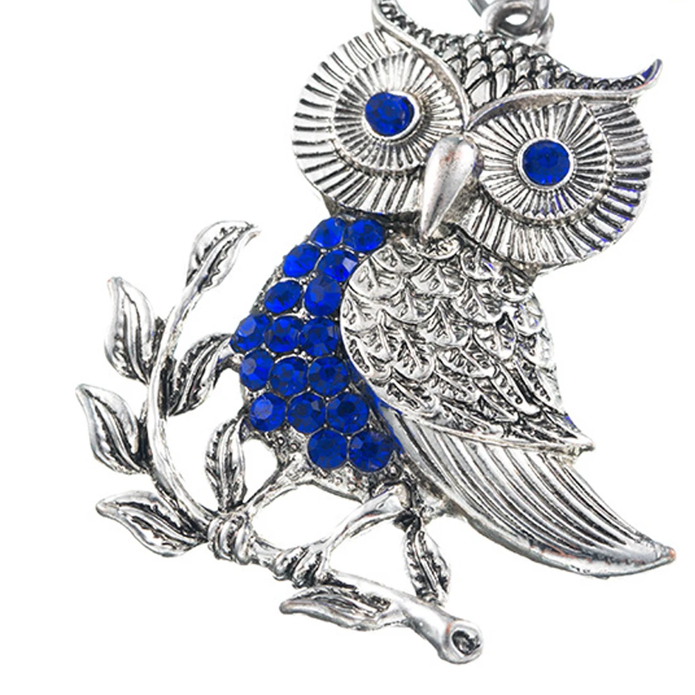 Owl Glazed Blue Eyes Keychain Metal Pendant Evil Devil's Eye Car Accessory Peace Hanging Anti Lost Key Ring Chain Noctua Jewelry