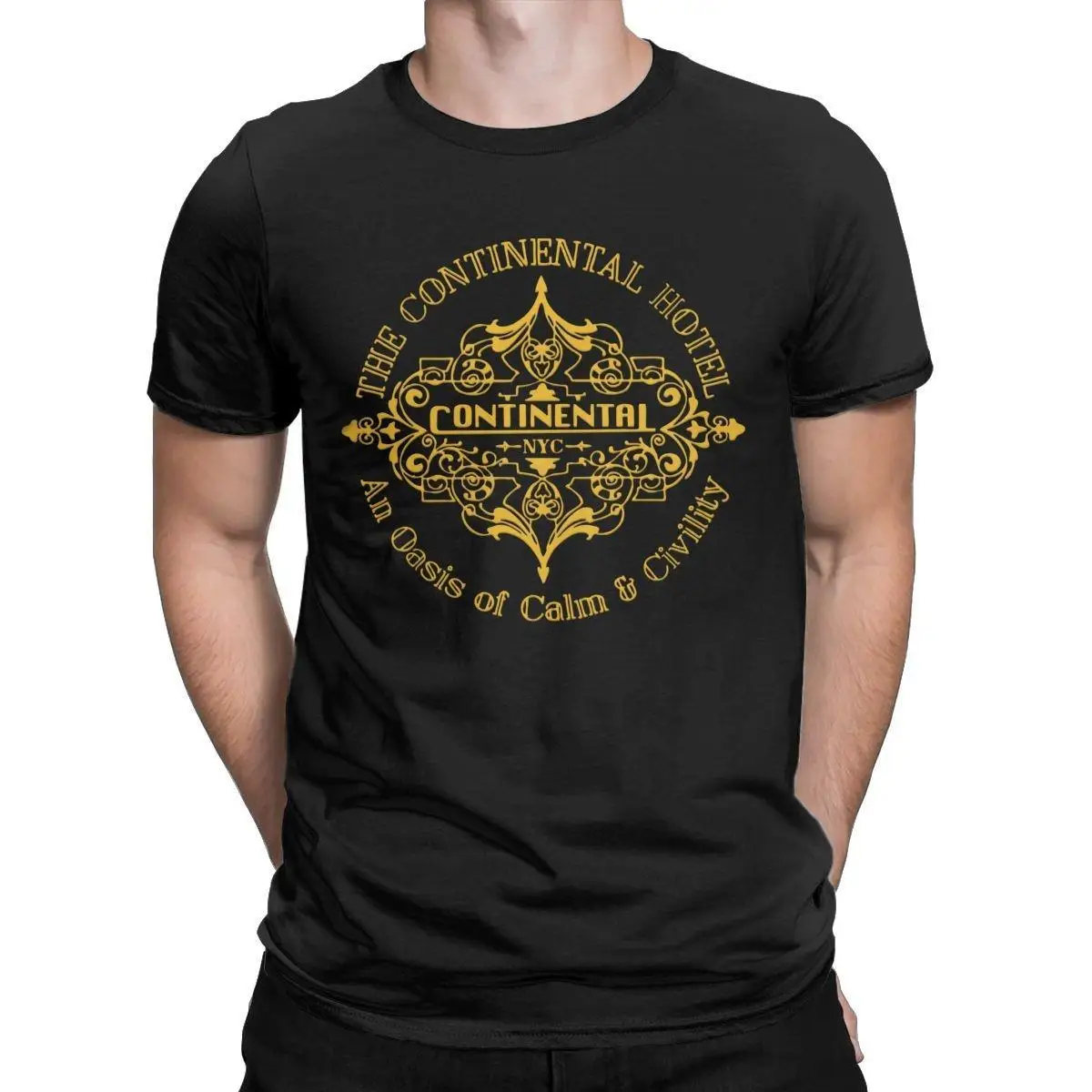 Men's The Continental Hotel T Shirt John Wick 100% Cotton Clothes Vintage Short Sleeve O Neck Tee Shirt Party T-Shirts