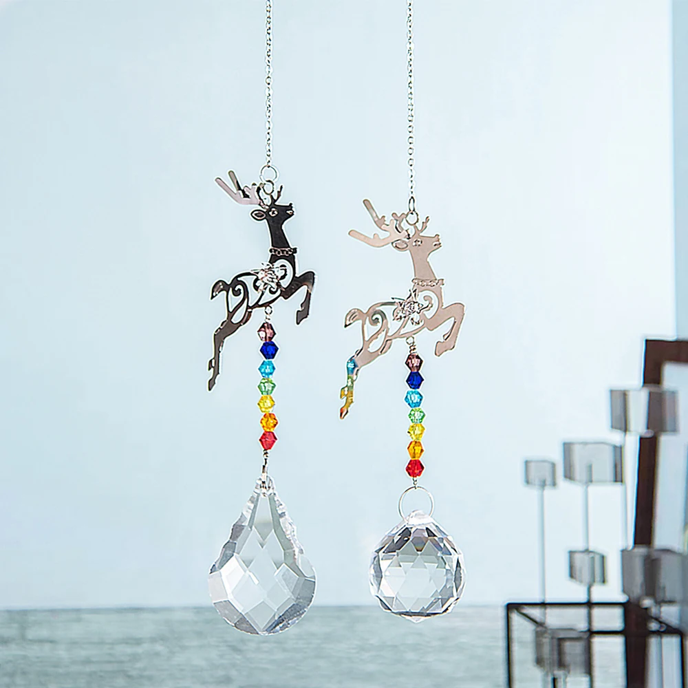 

Олень Ловец Солнца сад Радуга производитель дома Ловец Солнца Подвески Подвесные Аксессуары Декор Окна мультфильм подвесной Кристалл 2022