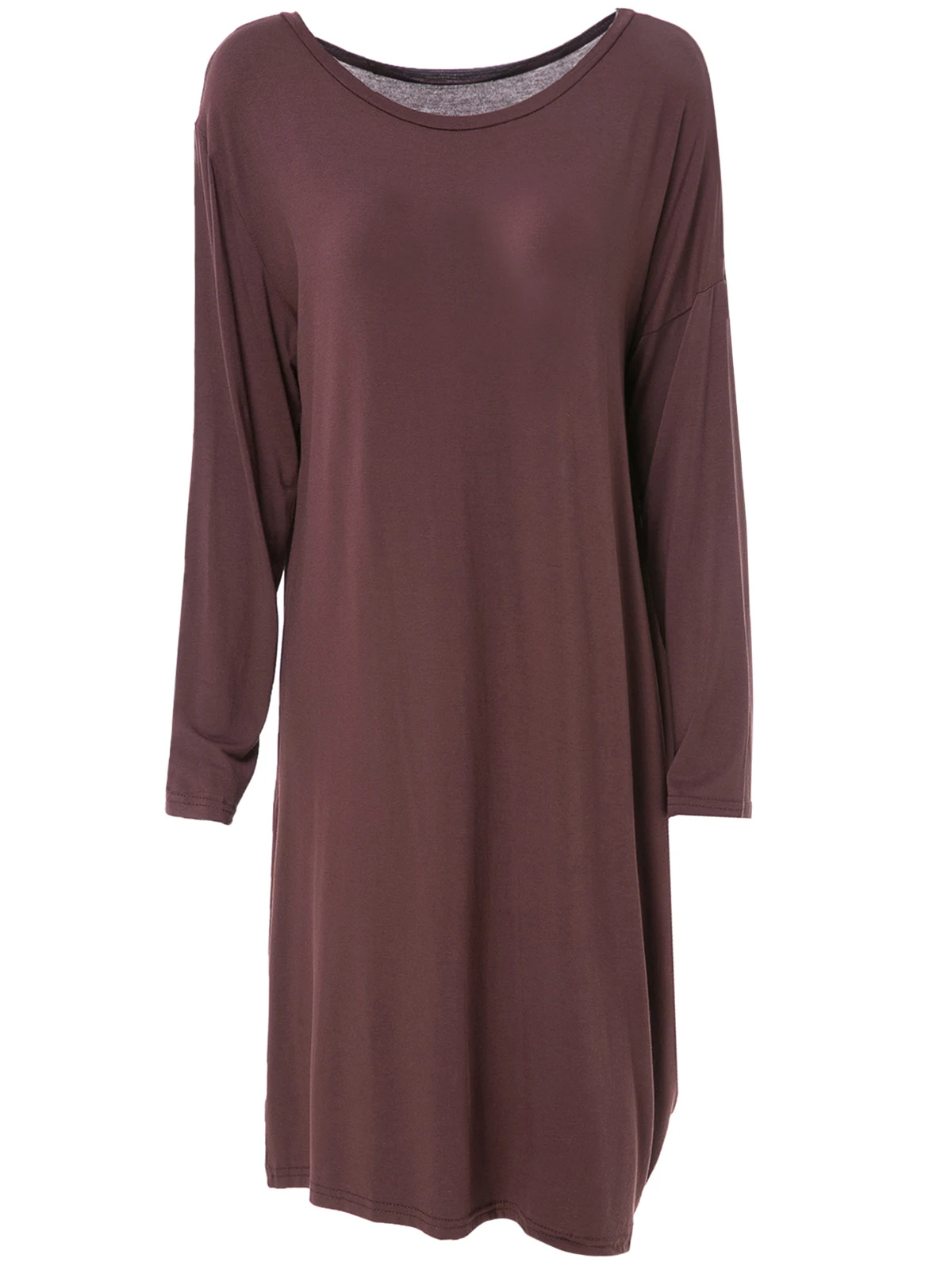 

Plain Solid Color Slouchy Drop Shoulder Jersey Shift Tee Dress For Women Autumn Vestidos De Mujer Casual Dress