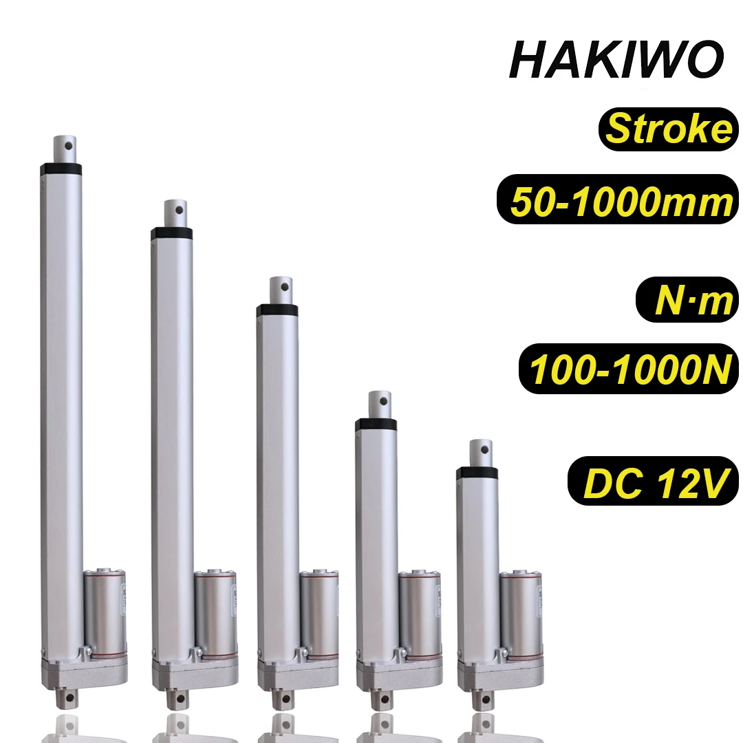 

Настраиваемый линейный привод HAKIWO, 12 В, 24 В, 100 мм, 200 мм, 400 мм, 600 мм, 800 мм, электродвигатель с ходом с линейным приводом, скорость 60 мм/с