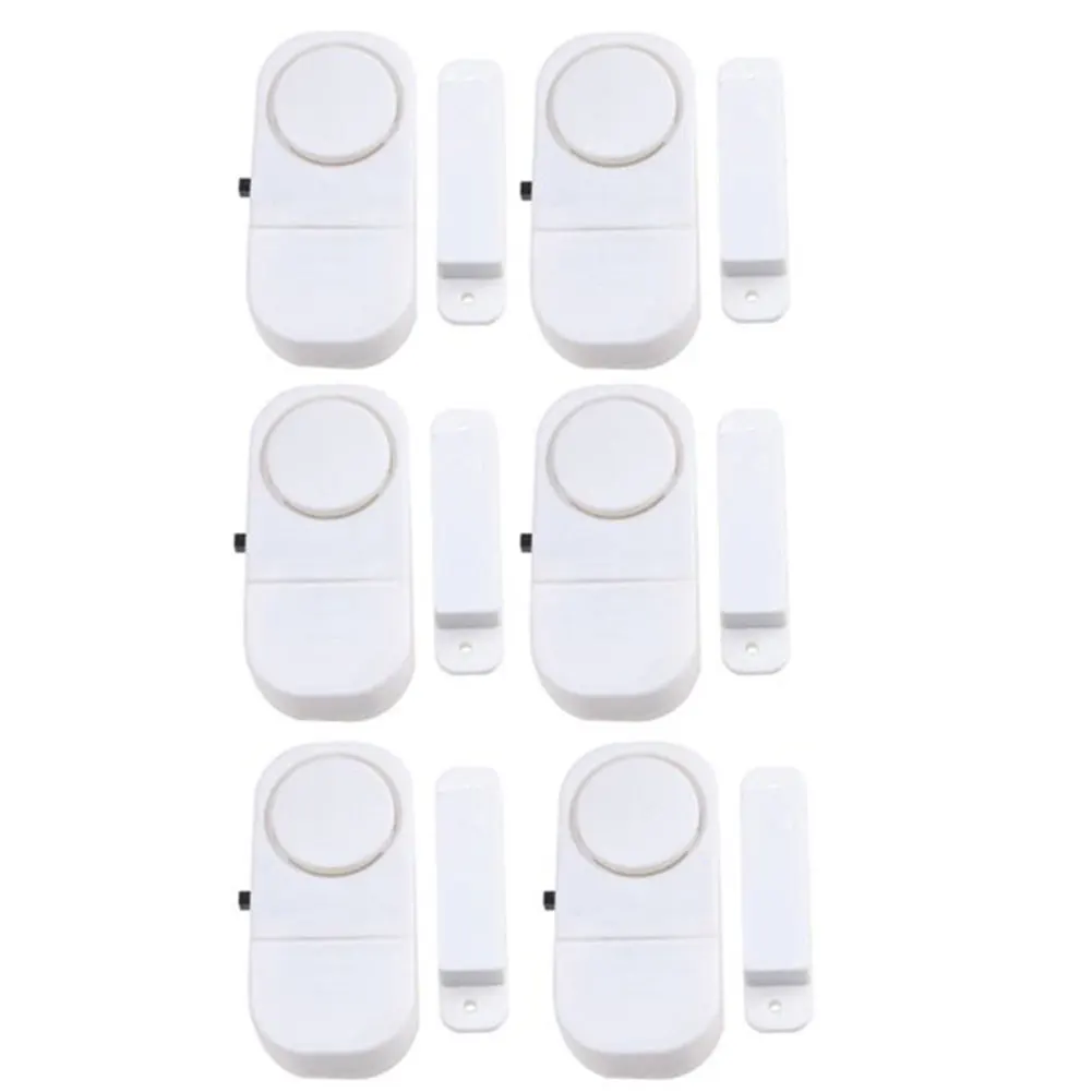 

6sets/pack Door Alarm Burglar Alert DIY Apartment Magnetic Sensor Easy Install Office Kids Safety For Home Security Protection