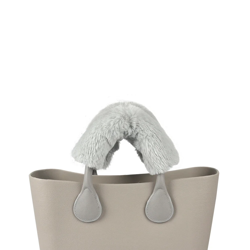 Tanqu Universal Fur Furry Hook Loop Fastener Sleeves Cable Cover for Leather Rope Handles for O Bag Obag Women Shoulder Handbag