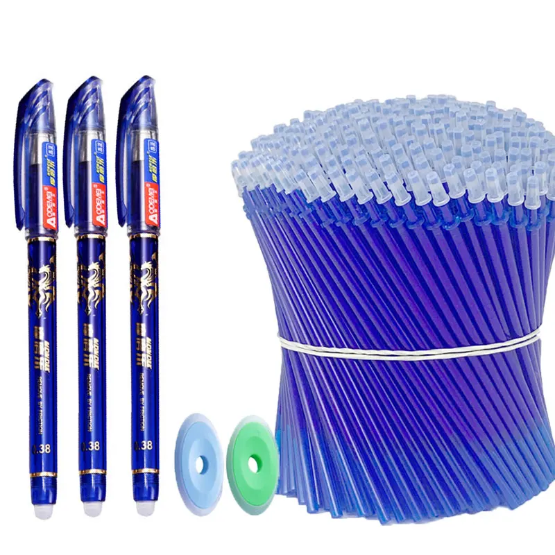 

85Pcs/Set Erasable Pen Gel Pens 0.5mm Blue/Black ink Refills Rod Washable Handle School Writing Office Kawaii Stationery Gel Pen