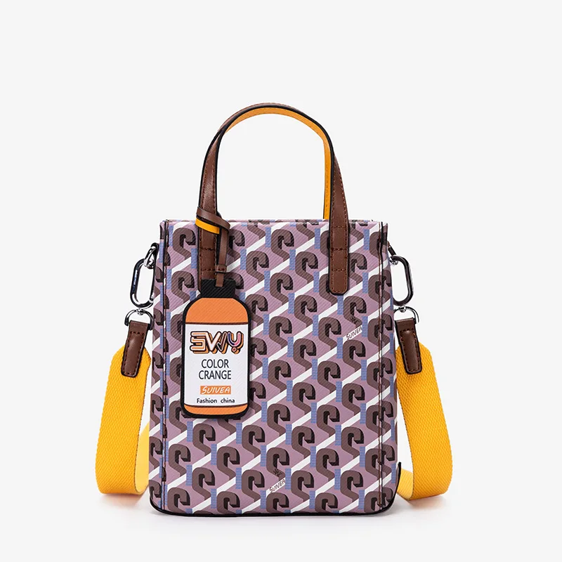 

Новая версия 2023, сумка-тоут, дизайнерская нишевая сумка-мессенджер на одно плечо, фиолетовая коричневая сумка, портативные ручные сумки, Sac A Main