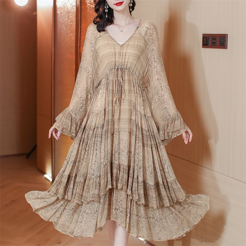 

Long Sleeve Woman Solid Elegant Boho Maxi Dress 2022 Spring Autumn Tunics Prom Evening Dresses Midi Korean Fashion Vestidos