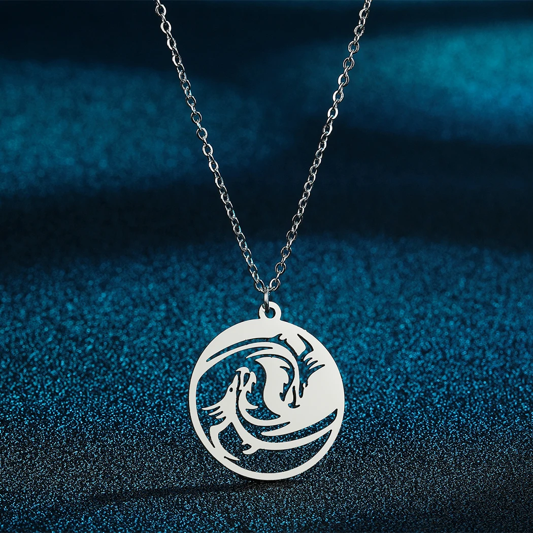 

Ожерелье Todorova из нержавеющей стали с подвеской «Инь-Янь» в виде дракона для женщин и мужчин, очаровательный амулет в стиле панк, ювелирные и...