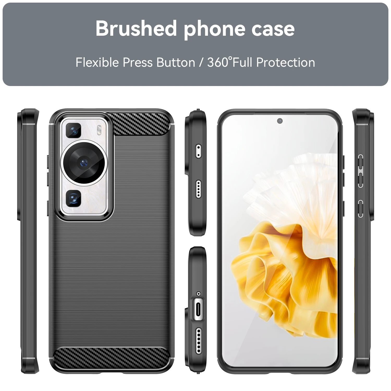 For Huawei P60 Case Huawei P40 P50 P60 Pro Cover 6.67 inch Shockproof Soft Silicone Protective Bumper For Huawei P60 Pro Fundas