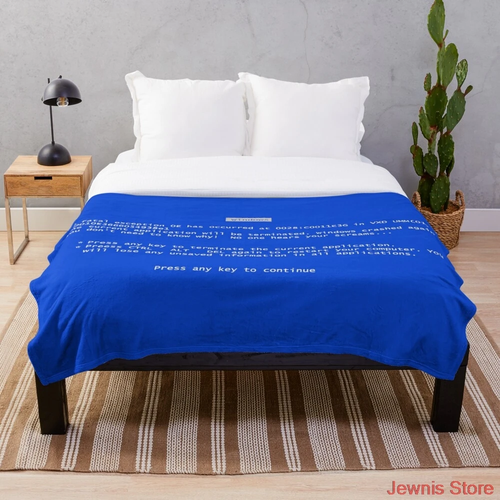 

Одеяло с синим экраном смерти, мягкое удобное легкое покрывало из микрофлиса, всесезонное теплое одеяло для гостиной/спальни