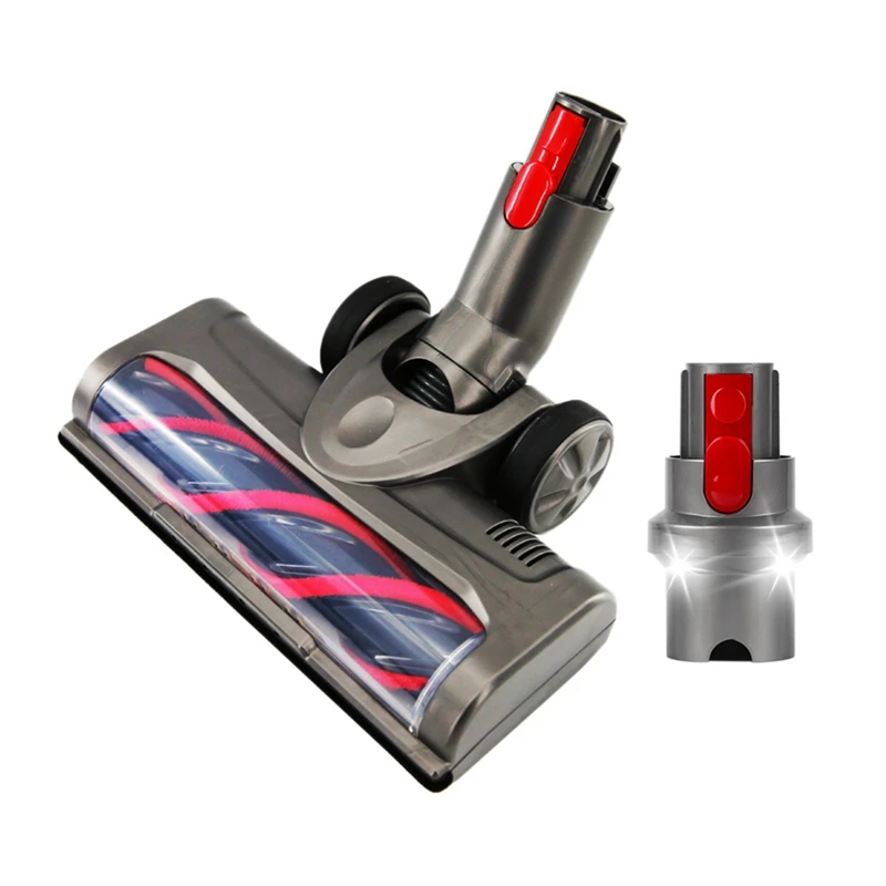 

Electric Floor Brush Head For Dyson V7 V8 V10 V11 Vacuum Fluffy Soft Roller Head Quick Release Floor Head+LED Converter