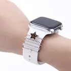 Металлические подвески, декоративное кольцо для Apple Watch, ремешок с алмазным орнаментом, силиконовый ремешок для умных часов, аксессуары для iwatch, браслет