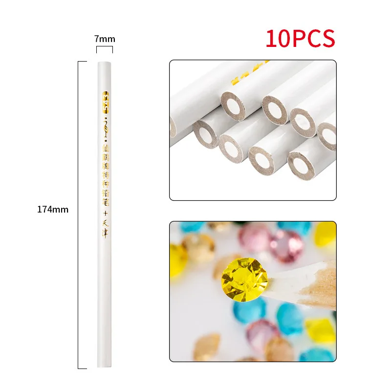 

10Pcs Dotting Pen Crystal Pick Up Pencil Nail Art Rhinestones Picking Up Tools DIY Clothes Beads Picker Diamond Pencil