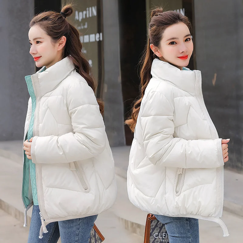 Cotton Padded Women's 2022 Autumn New Jacket Stand Collar Thickening Warm Womens Winter Clothing Outerwear Long Sleeve Jacket