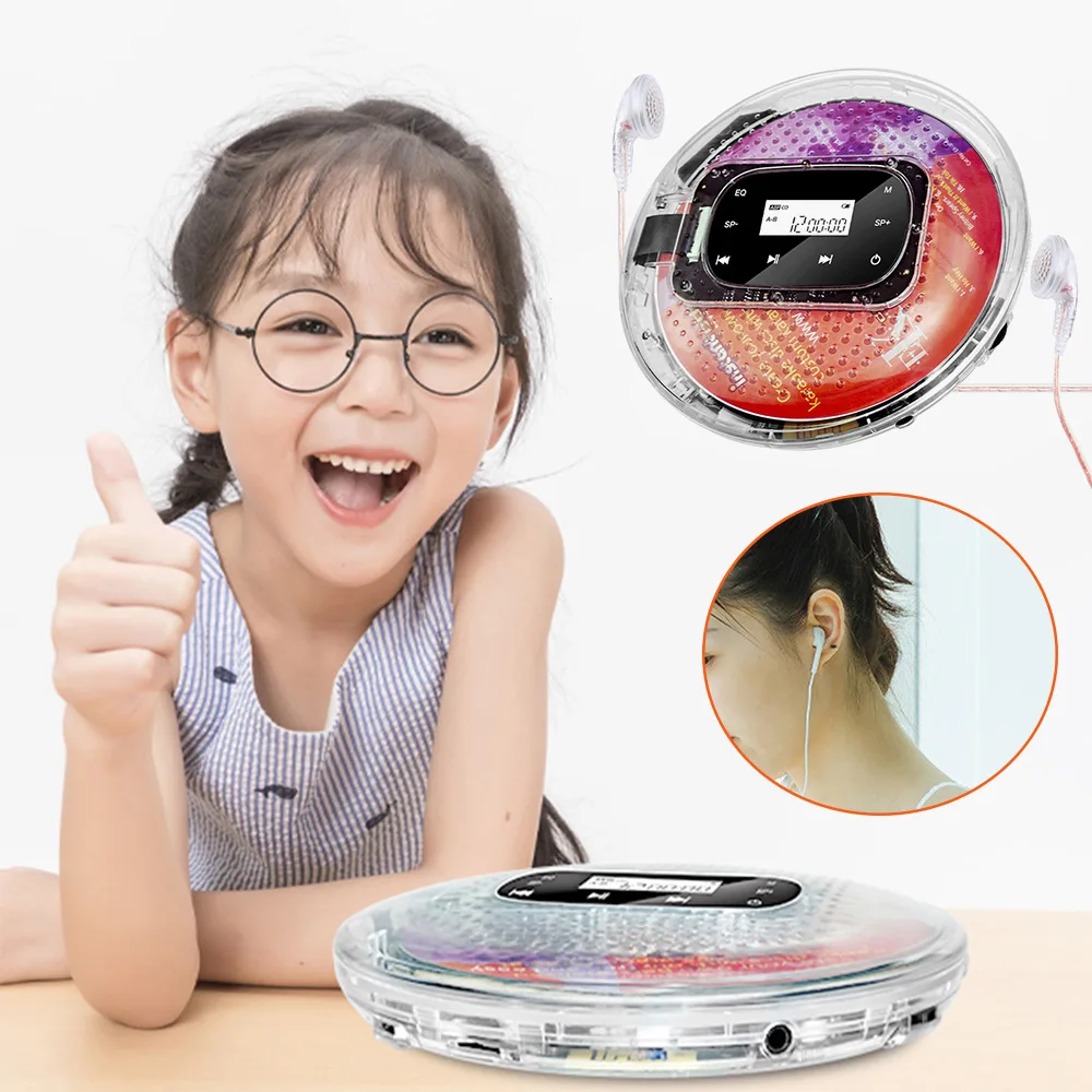 

YR-90 портативный CD-плеер с проводными наушниками 3,5 мм, маленький музыкальный плеер с поддержкой TF-карты, цифровой дисплей, сенсорная кнопка, ...