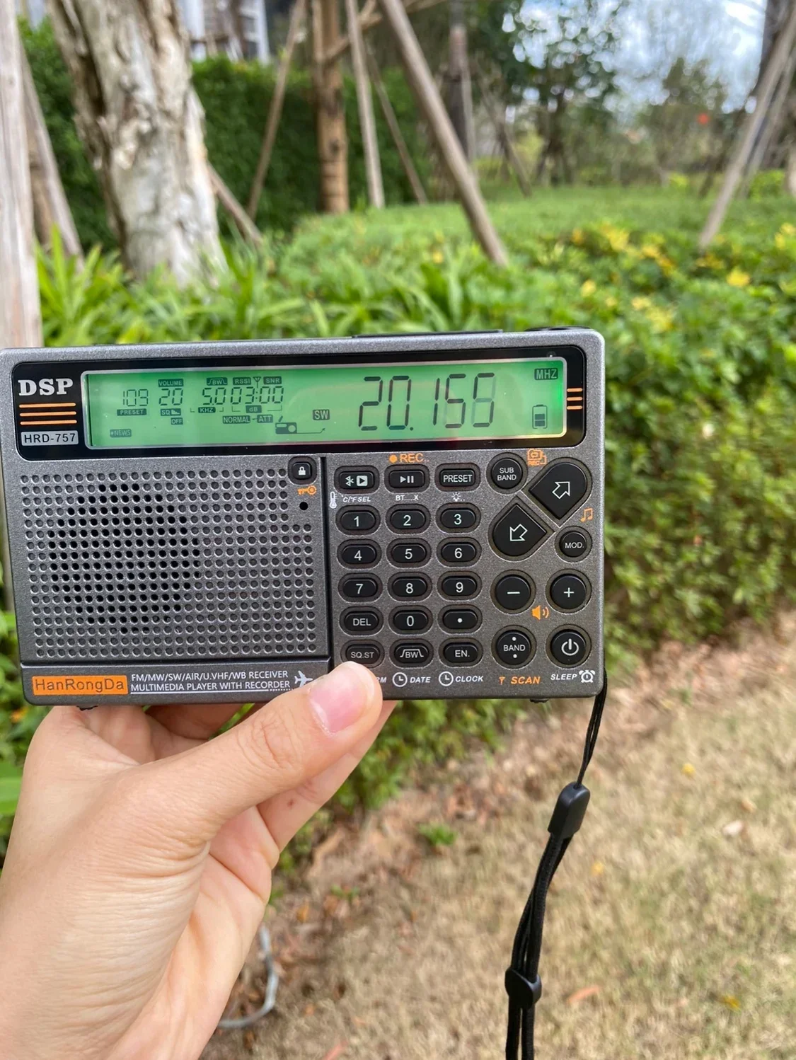 HanRongDa HRD-757 HRD757 AM/FM/SW HF/UHF/VHF/Airband полнодиапазонное радио Bluetooth TF карта