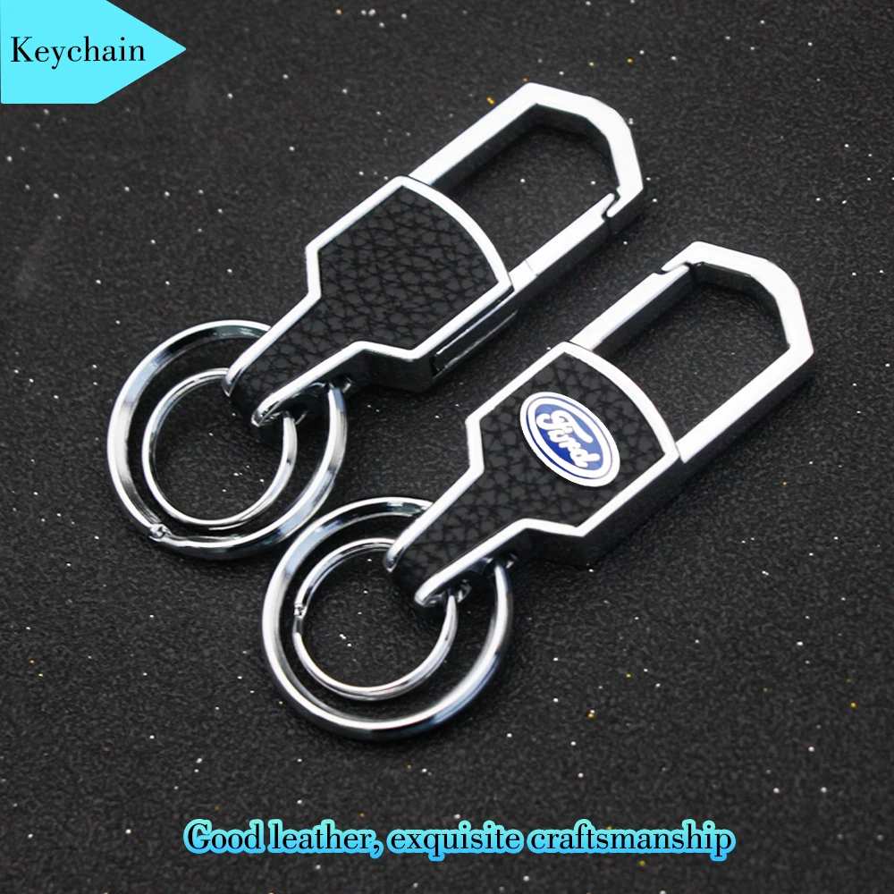 

Fashion Car Keychain Double Ring Diamond Keychain Men Women Metal Pendant Gifts For Ford Focus Mk3 MK4 Party F150 Ranger Mondeo