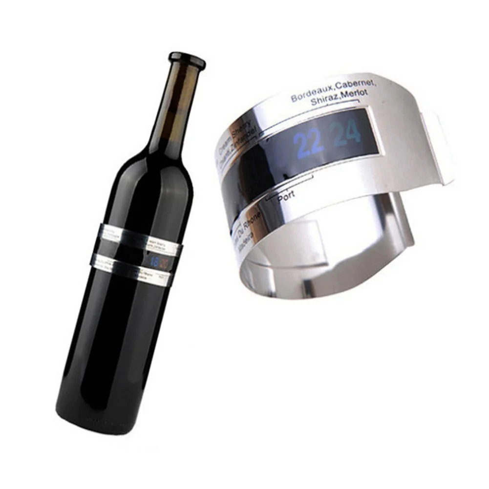 Фото Термометр для бутылок с ЖК-дисплеем, аксессуар для бара, термометр из нержавеющей стали с ЖК-дисплеем, небьющаяся конструкция №4