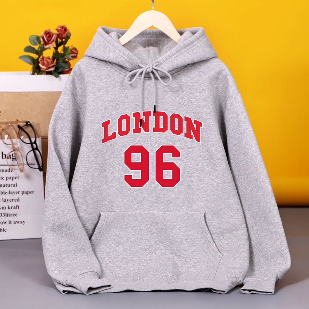 

London 96 British Street City Letters Print Women Hoodies Harajuku Zipper Hoodie Fashion Oversize Hooded Autumn Quality Clothes