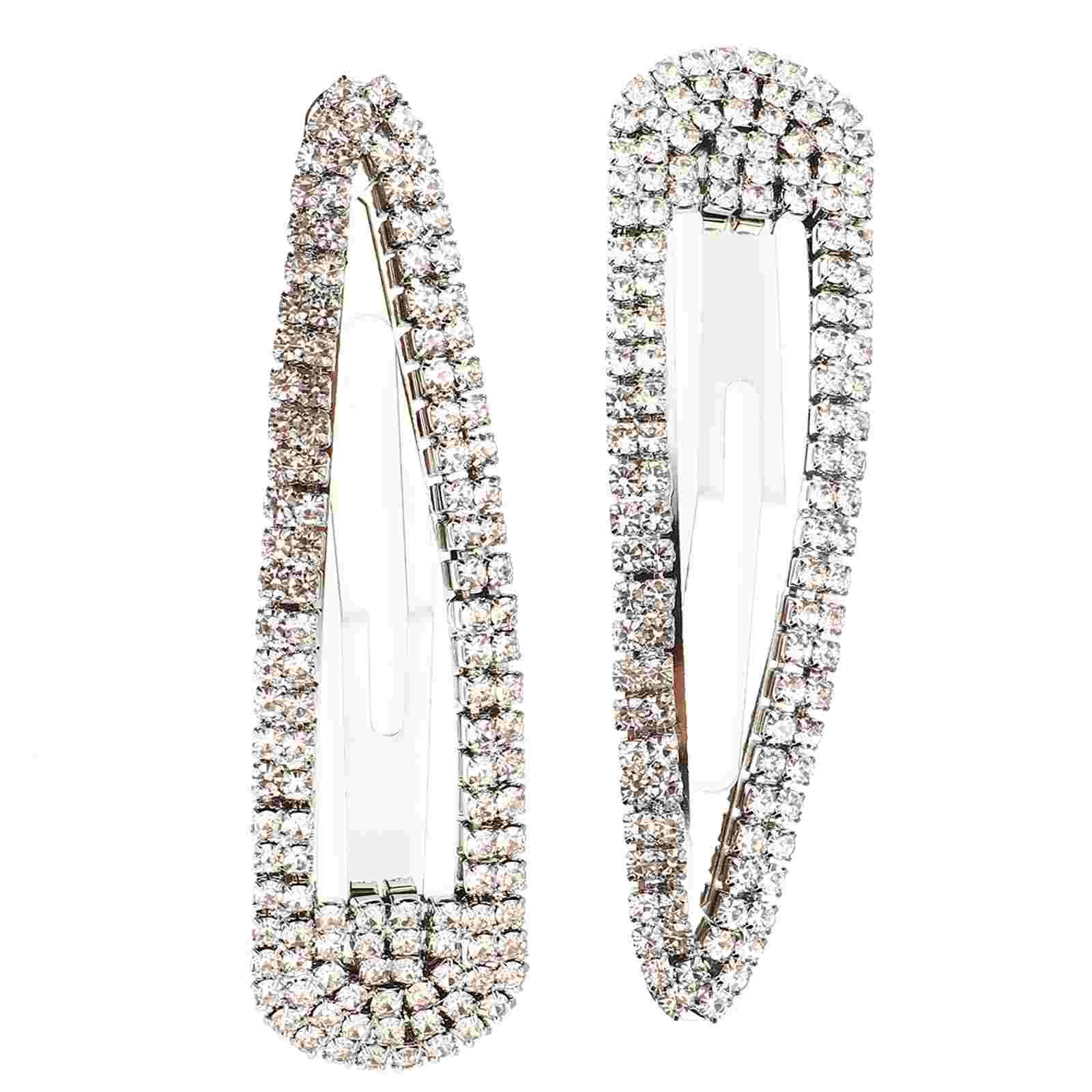 

Hair Clips Rhinestone Snapbarrettes Crystal Clip Women Girlsbridal Wedding Large Sparkly Metal Decorative Clamp Side Decoration