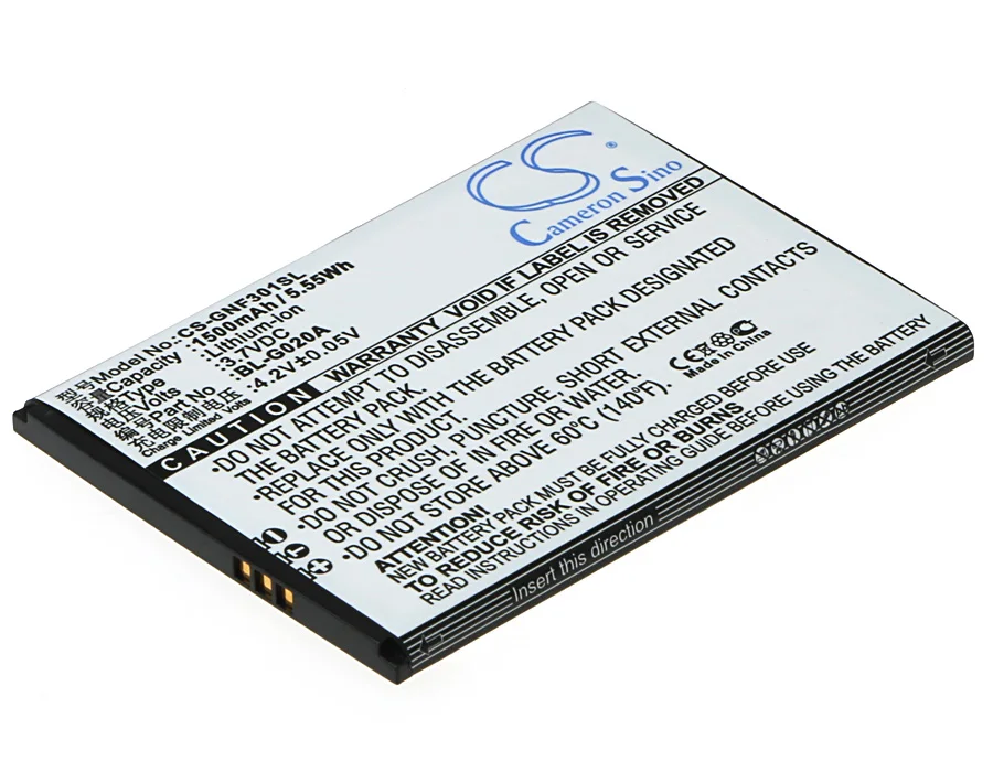 

CS 1500mAh / 5.55Wh battery for GIONEE F301 BL-G020A
